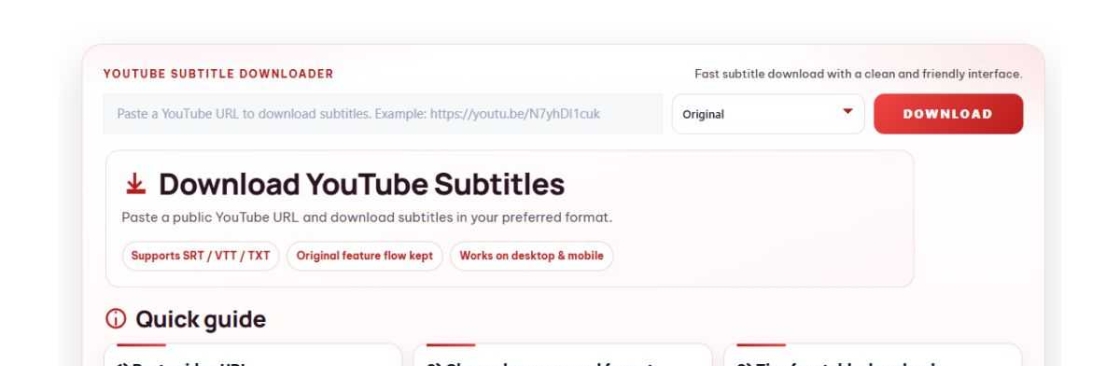 Downsub Tải Sub YouTube cover